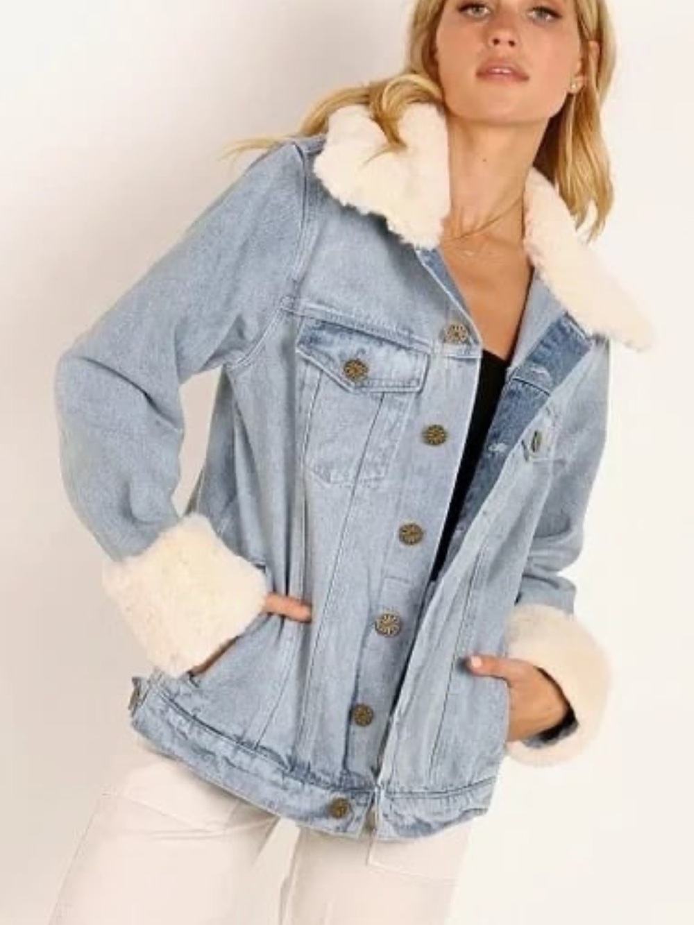 Show Me Your Mumu Denver Denim Jacket Icy Blue